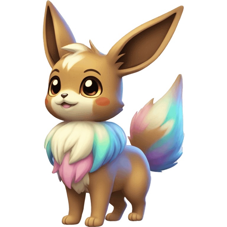 Kawaii Shiny Colorful Pastel Eevee Full Body emoji