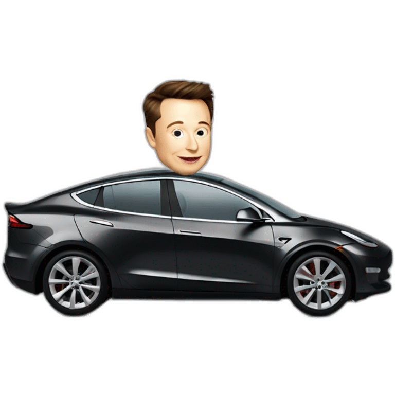 Elon musk dans une voiture emoji