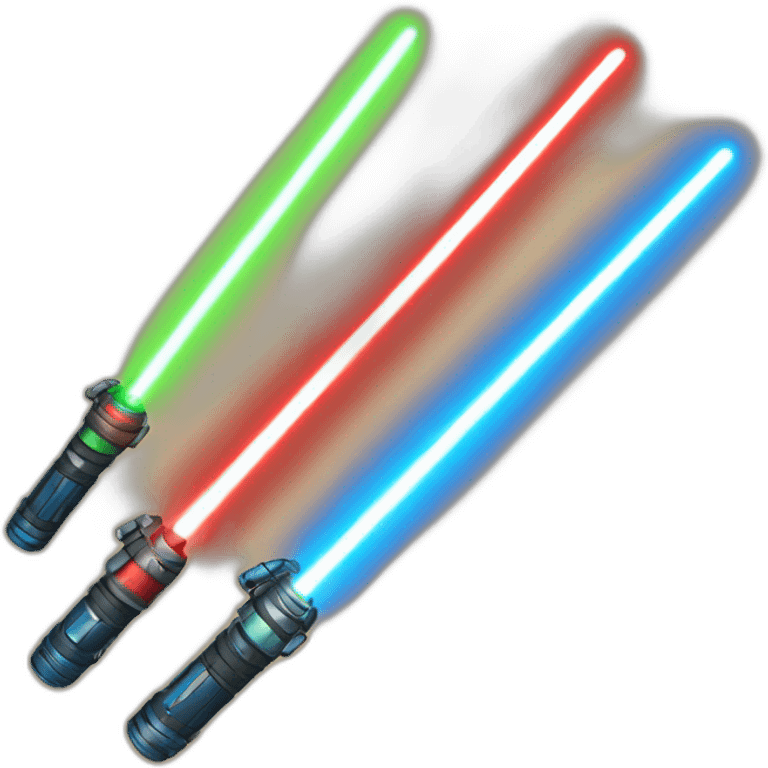 red, blue and gree lightsaber emoji