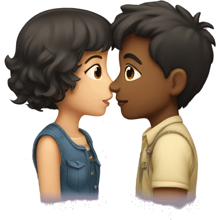 boy and girl kissing emoji