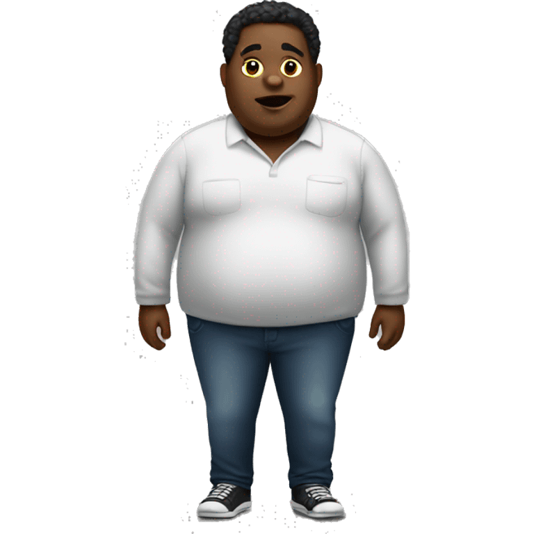 Obese black guy standing up emoji