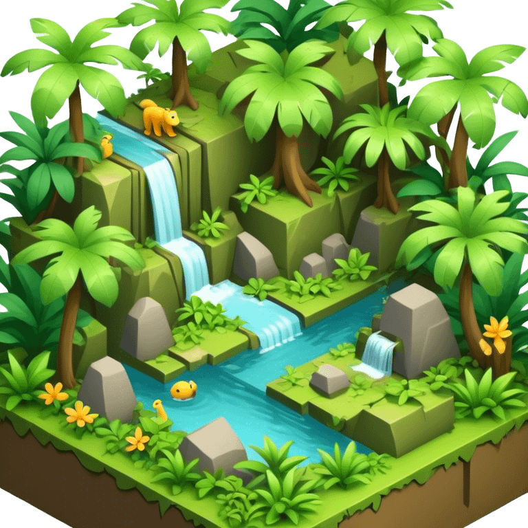 3d-isometric-dense jungle  emoji