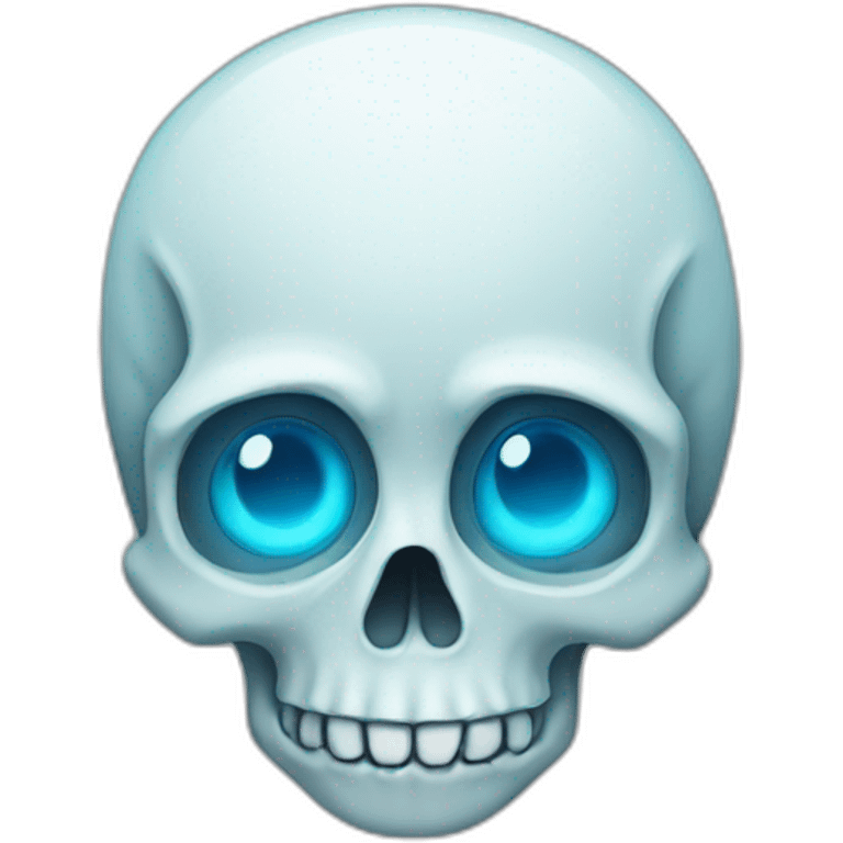 emoji of a skull with light blue eyes emoji