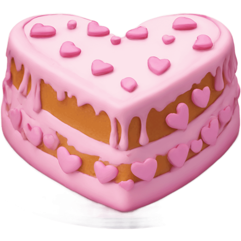 Pink beautifully decorated heart shaped cake  emoji