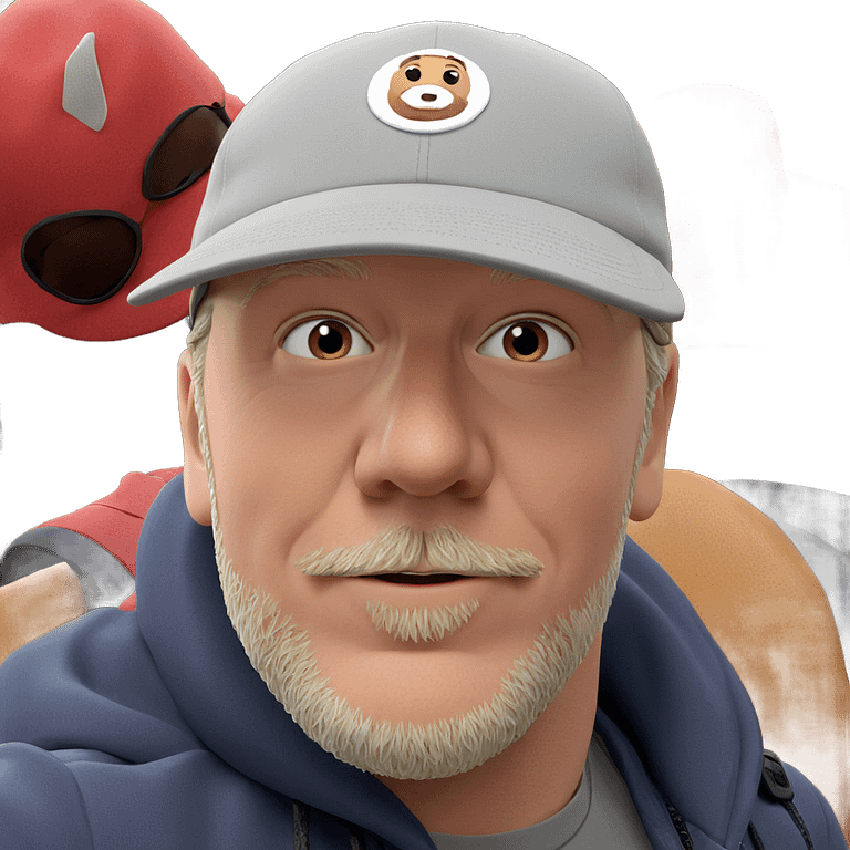 bearded boy in hat portrait emoji