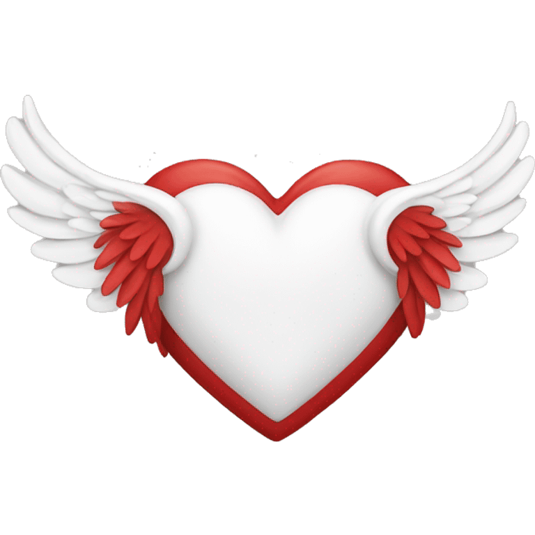 White heart with red wings around it  emoji