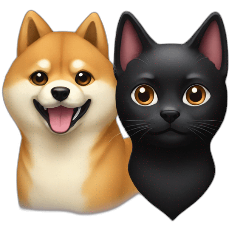 shibainu and black cat emoji