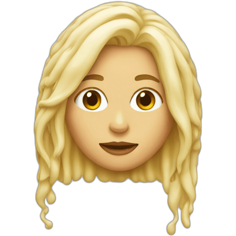 melting white blond woman emoji