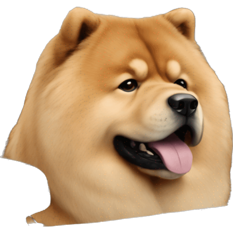 Chowchow driving a range rover emoji