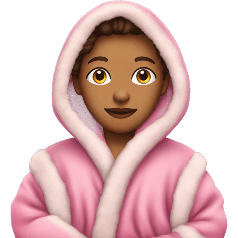 Pink dressing gown with fur sleeves emoji