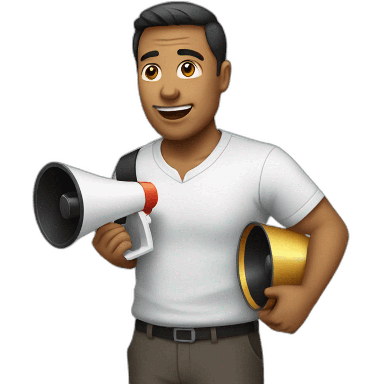 man with loudspeaker emoji