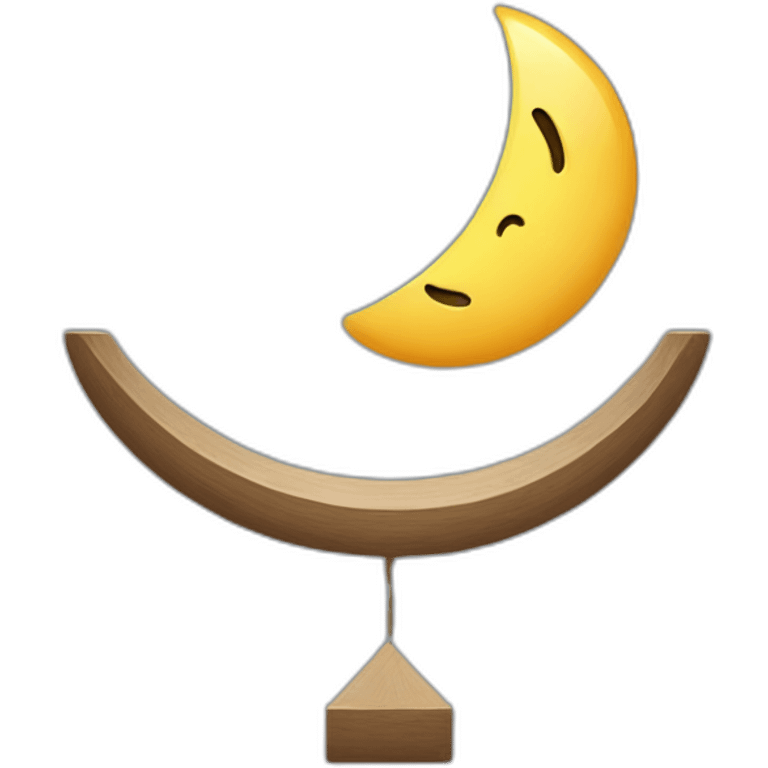 Balancing half moon emoji