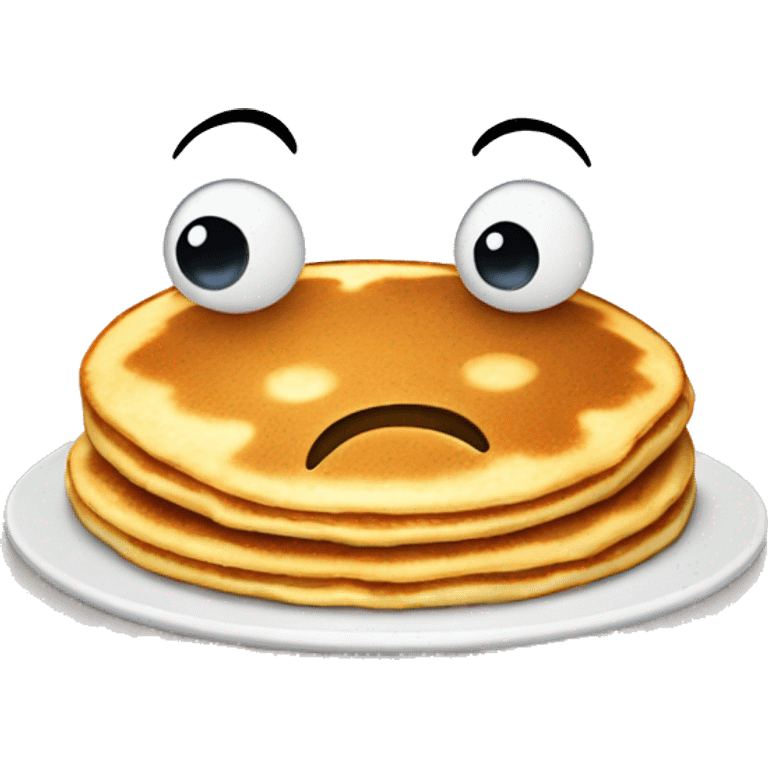 pancake with a silly face emoji