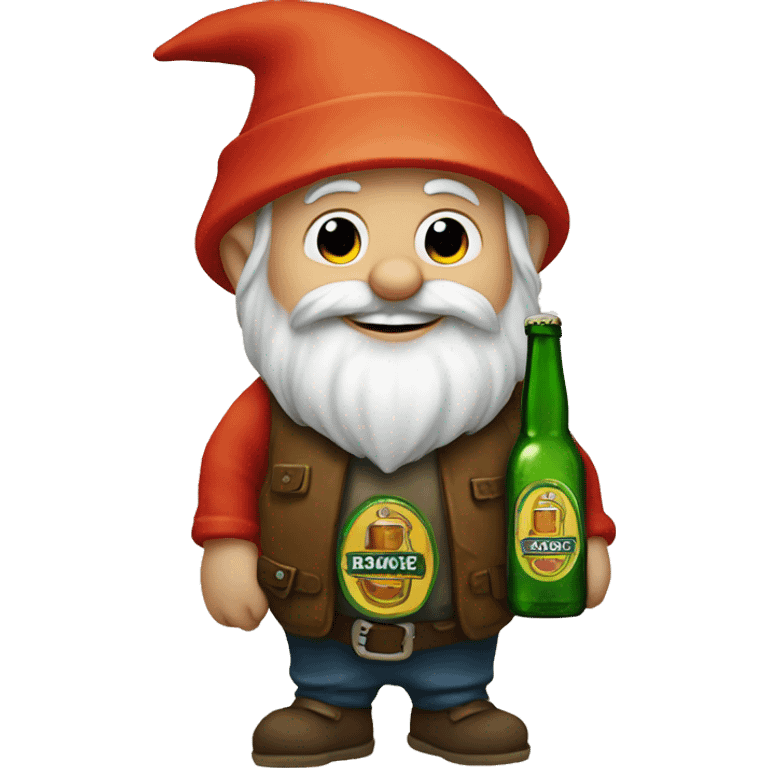 gnome with beer bottle emoji