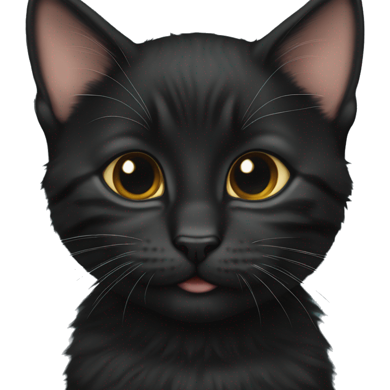 A black 7 months old kitten emoji