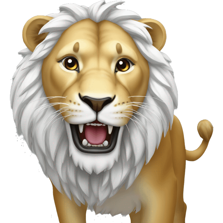 Hungry lion white emoji