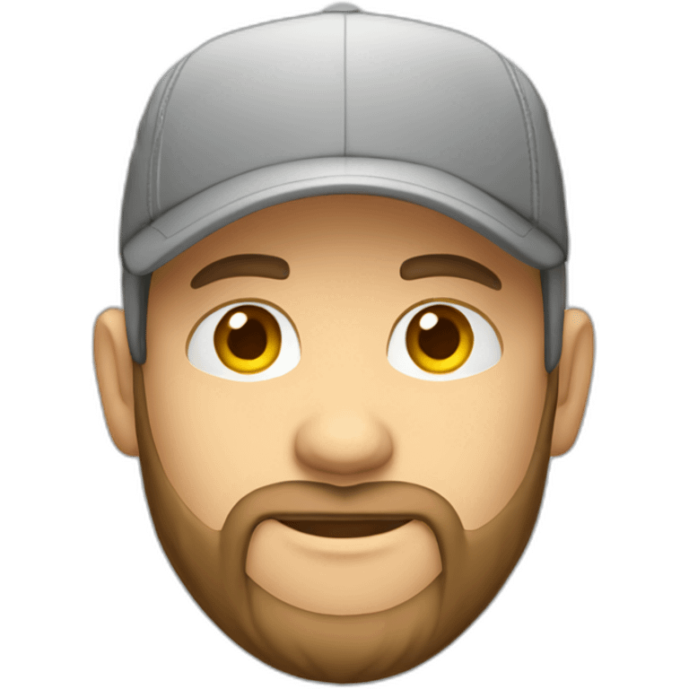 Project manager in a baseball cap, gray hoodie and short beard emoji