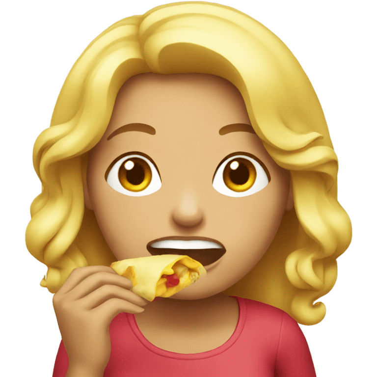 Female eating  emoji