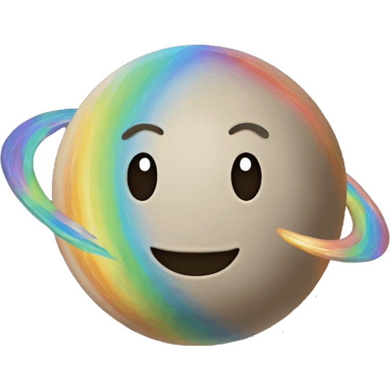  planet with rainbow rings emoji