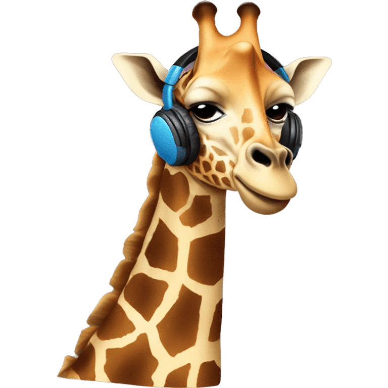 Giraffe listening to music  emoji