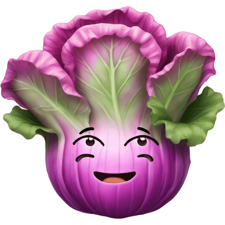 pink cabbage smiling emoji