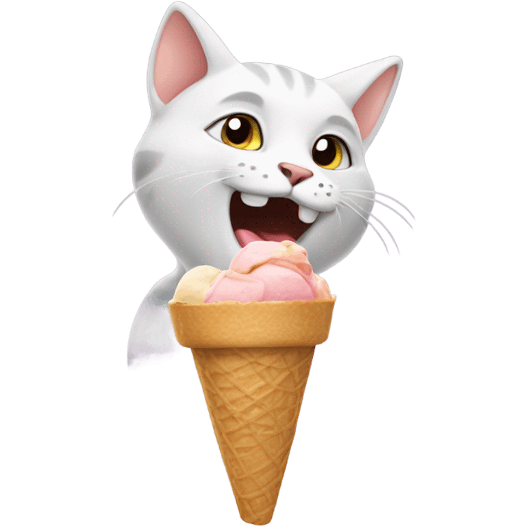 Cat eating ice cream  emoji