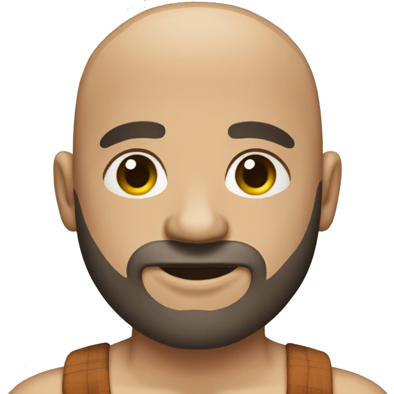 Bald man with beard in boxers  emoji