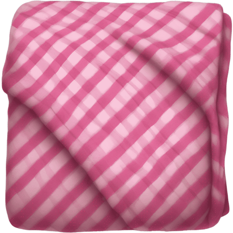 Cute plaid, pink blanket, folded  emoji