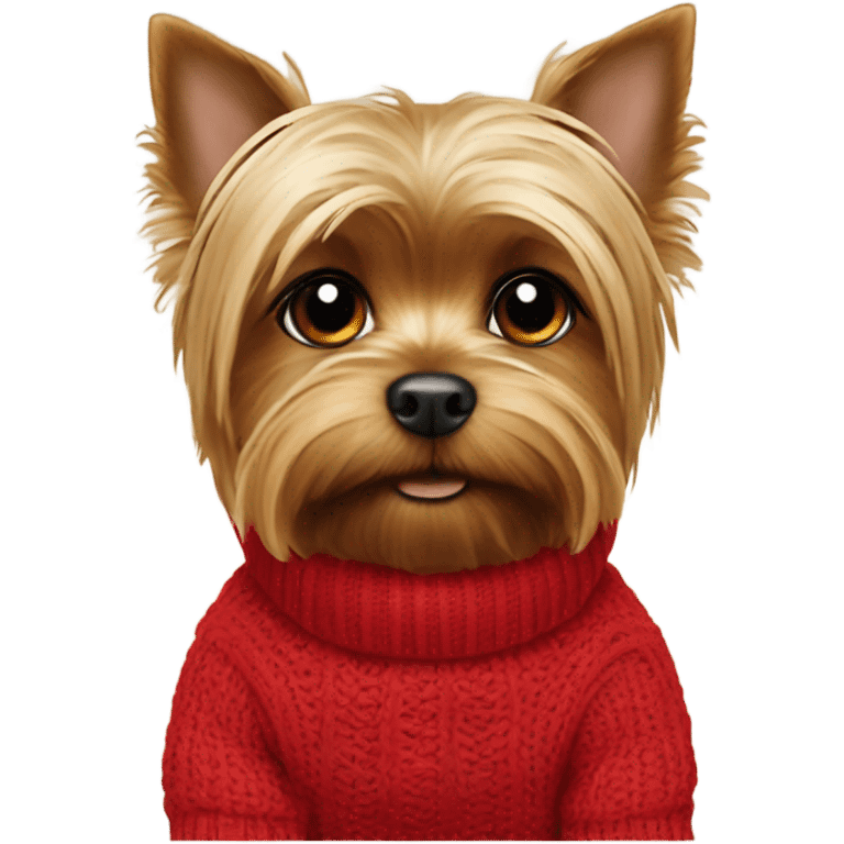 Small Yorkshire terrier wearing red jumper emoji