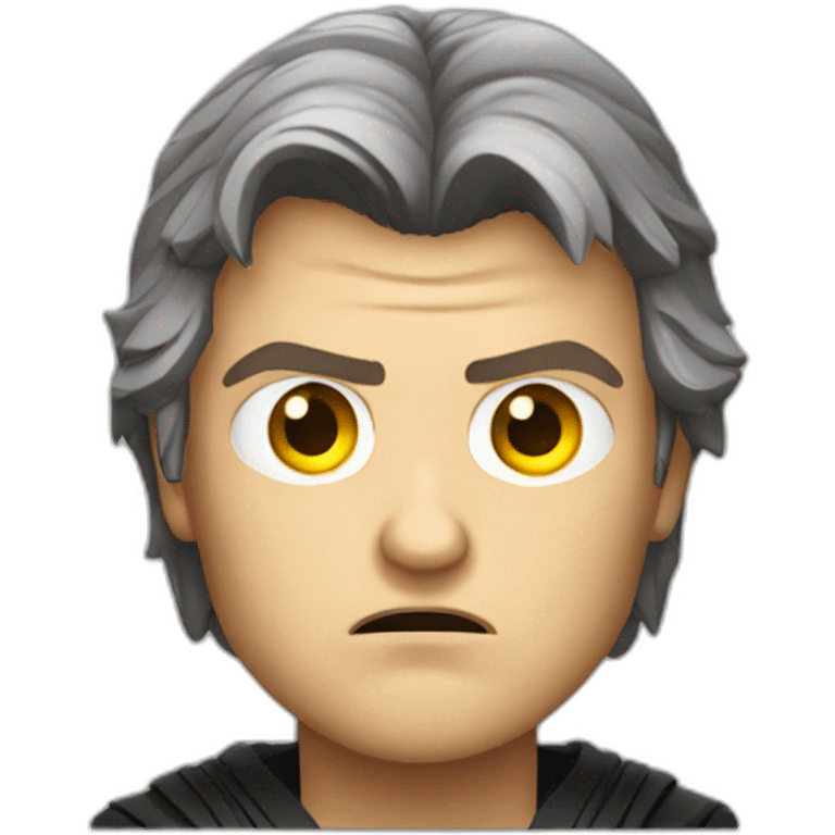 Anakin Skywalker angry with yellow eyes emoji