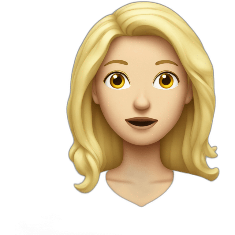 A paranoid blond woman emoji