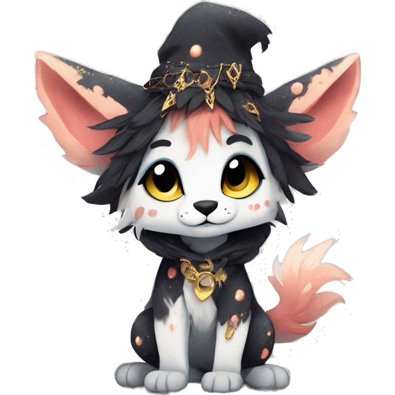 cute Kawaii edgy fantasy animal sparkle fursona Fionbri creature by griffsnuff & LiLaiRa & Falvie full body emoji