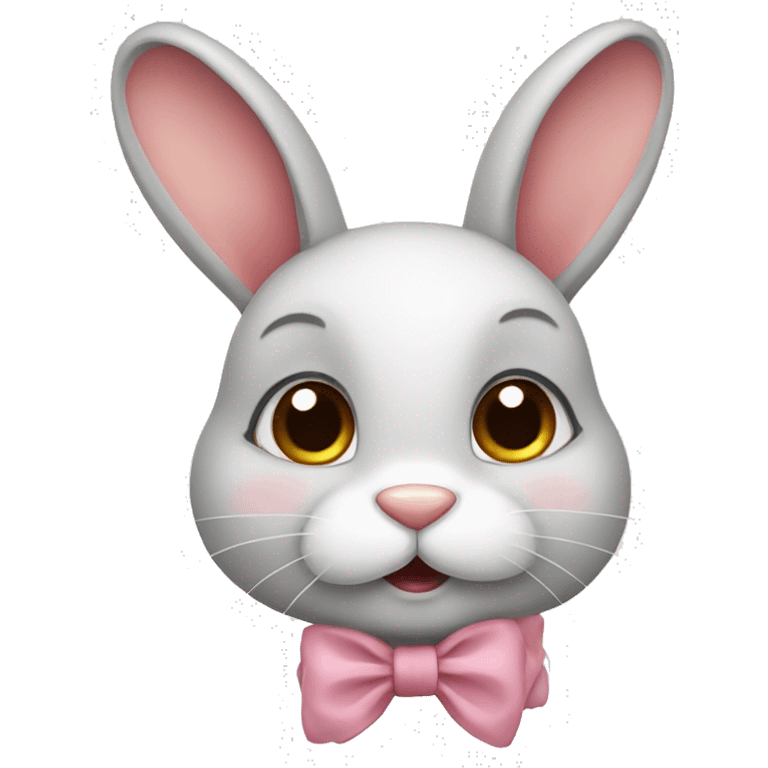 A rabbit cute with a bow  emoji