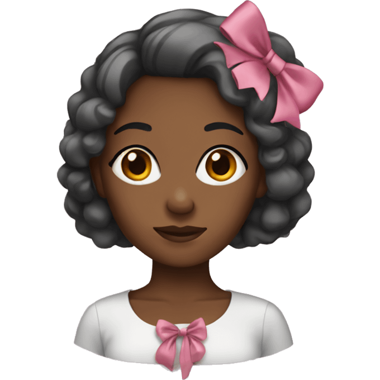 black woman with bow emoji