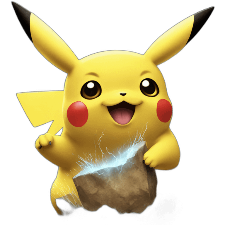 Pikachu eating storms emoji