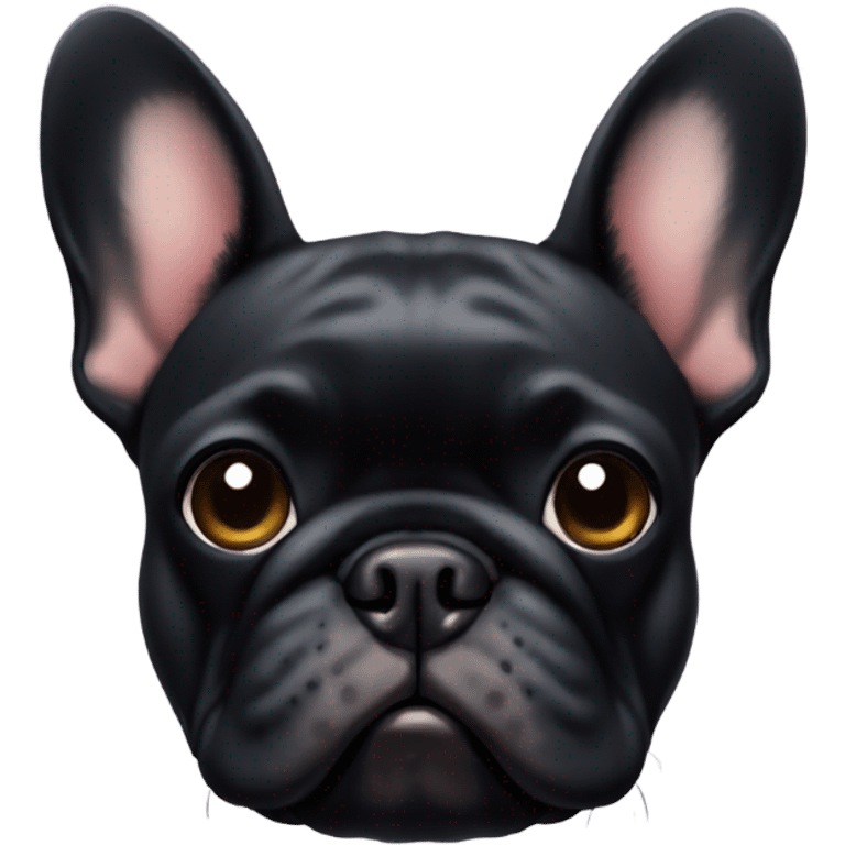 A black French bulldog with fluffy face fur  emoji