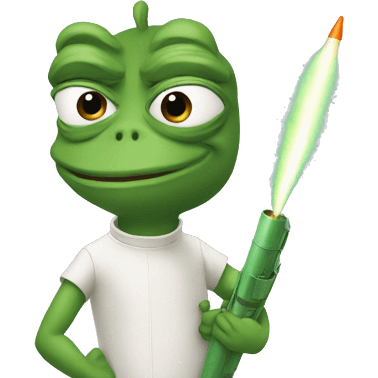 pepe with rocket  emoji