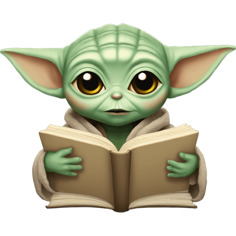 Baby Yoda reading emoji