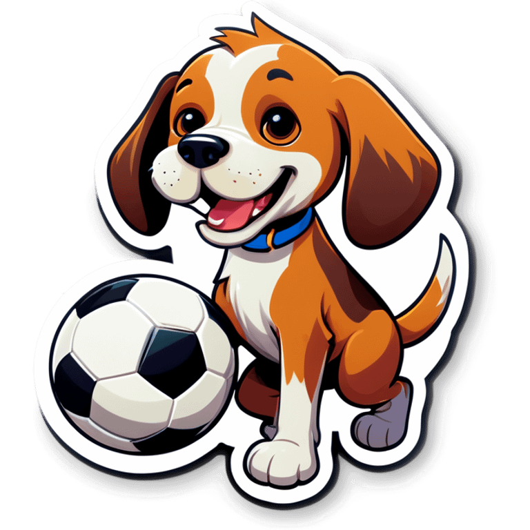 Dog playing football emoji