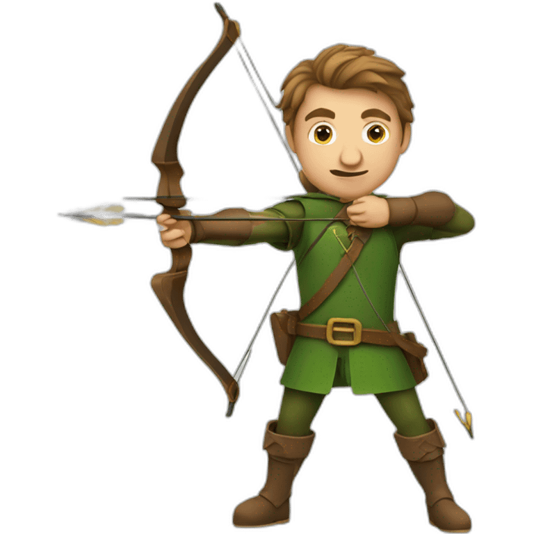 Robin Hood shooting bow and arrow emoji