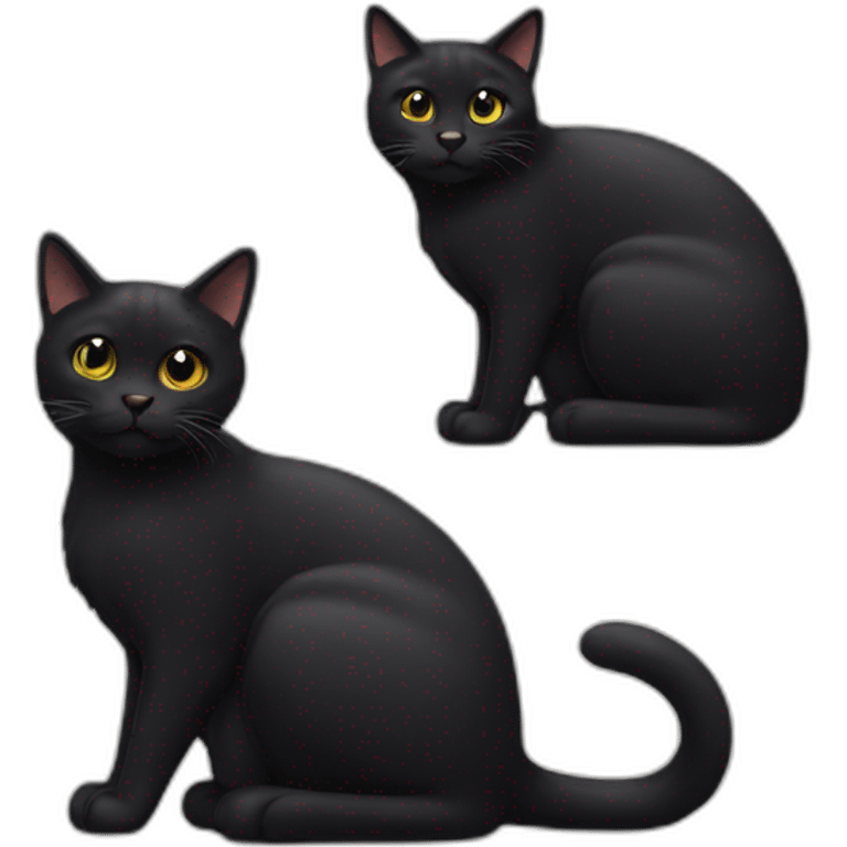 two black cats emoji