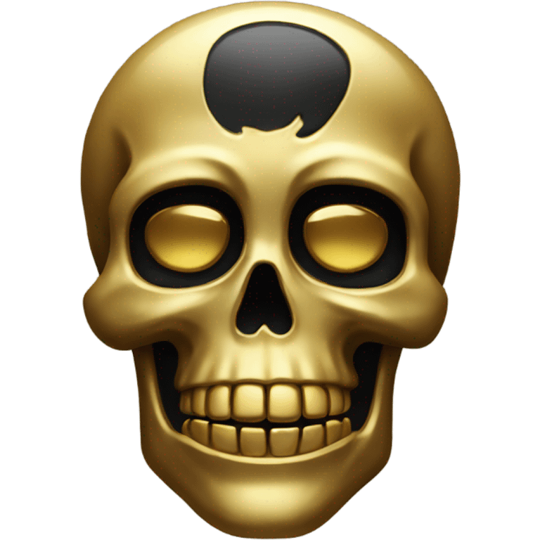 Gold and black skull emoji