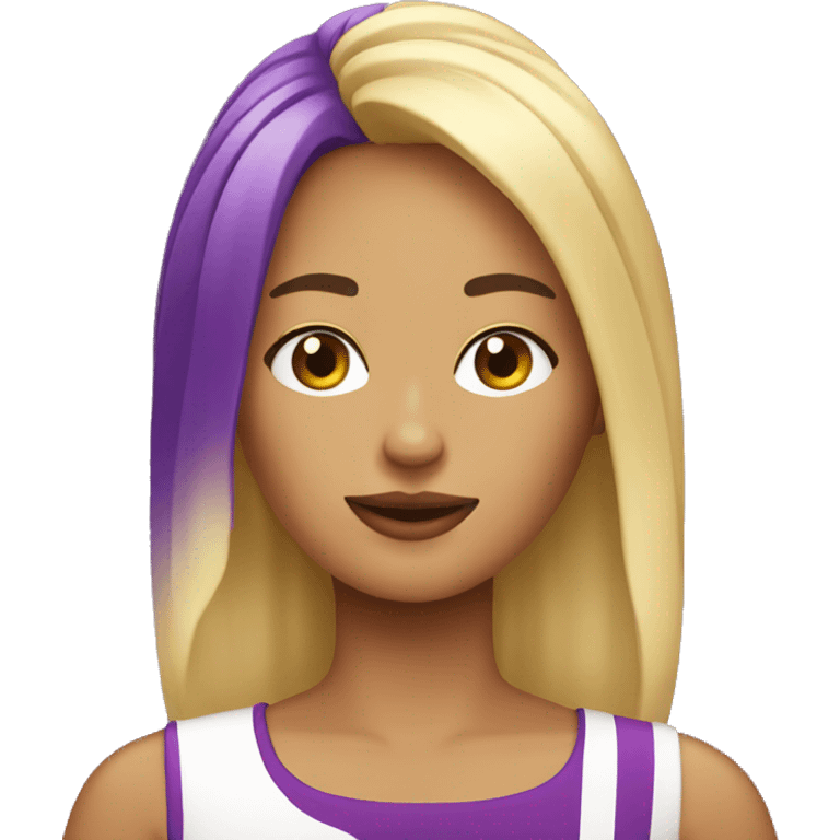 Chica rubia vestida de morado emoji