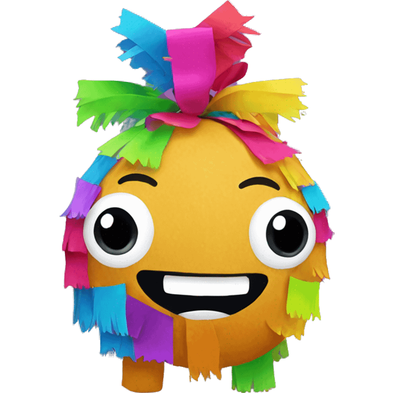 colorful cute pinata with big eyes and happy face emoji