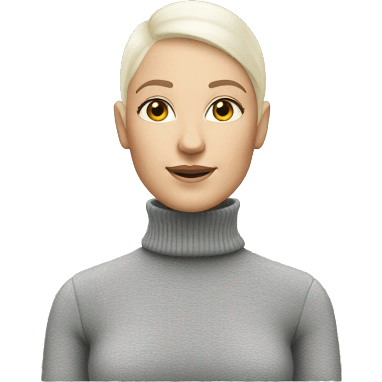 White bald woman turtleneck emoji