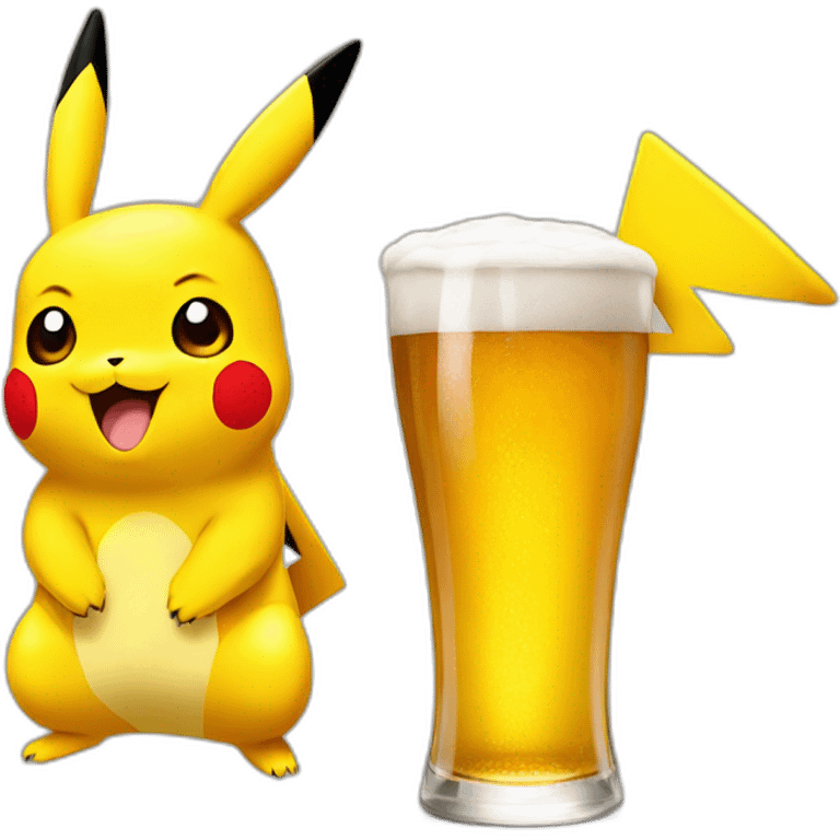 Pikachu beer emoji