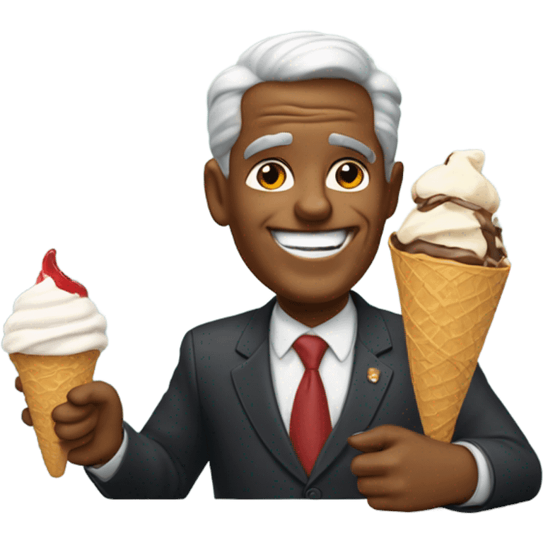 president micael eating ice cream  emoji