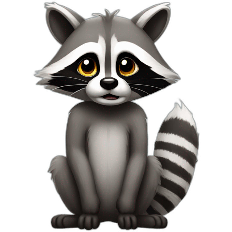 Racoon showing fuck you emoji