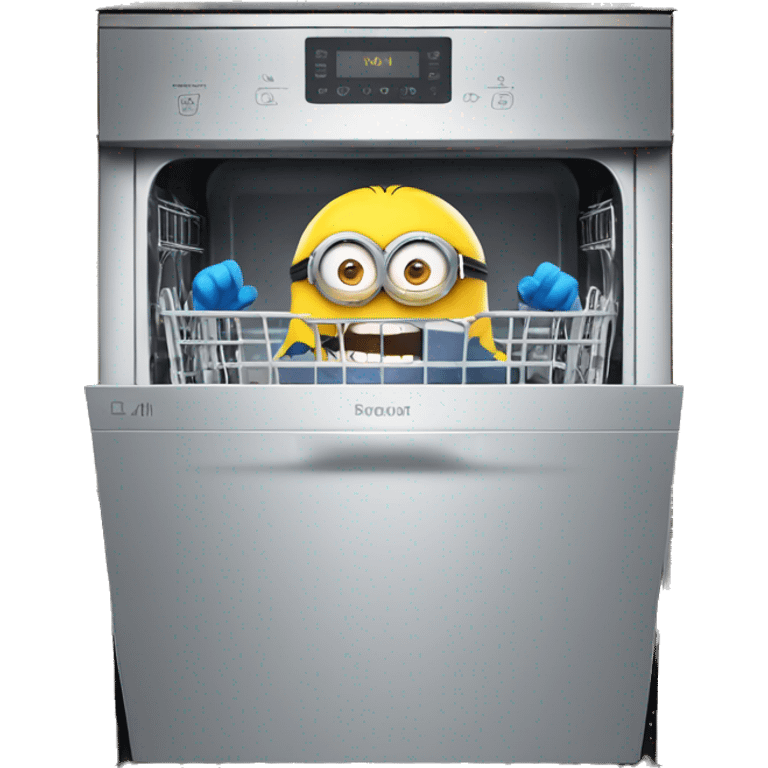 a minion inside a dishwasher emoji