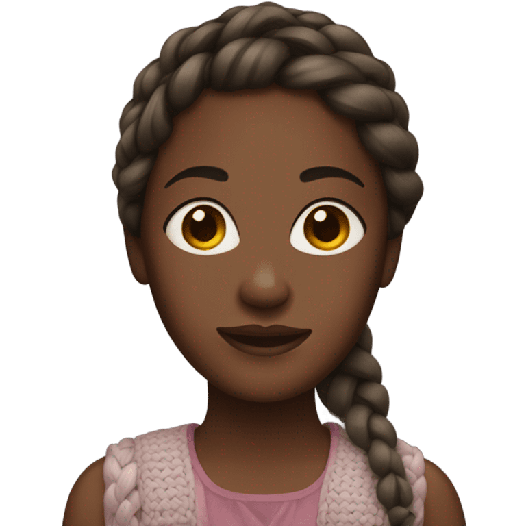 dark skinned woman with braids  emoji